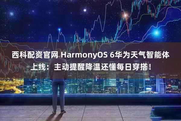 西科配资官网 HarmonyOS 6华为天气智能体上线：主动提醒降温还懂每日穿搭！